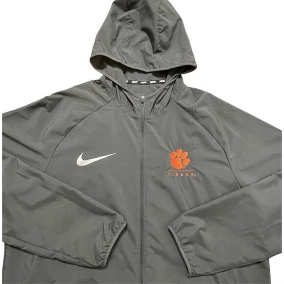 Nike Essential Winbreaker Jacket Mens L Gray Clemson Tigers Tech Dri-Fit Team - Picture 1 of 9